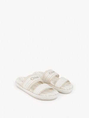 Chloe Rori Düz Mule Beyaz | CHE-SR14136