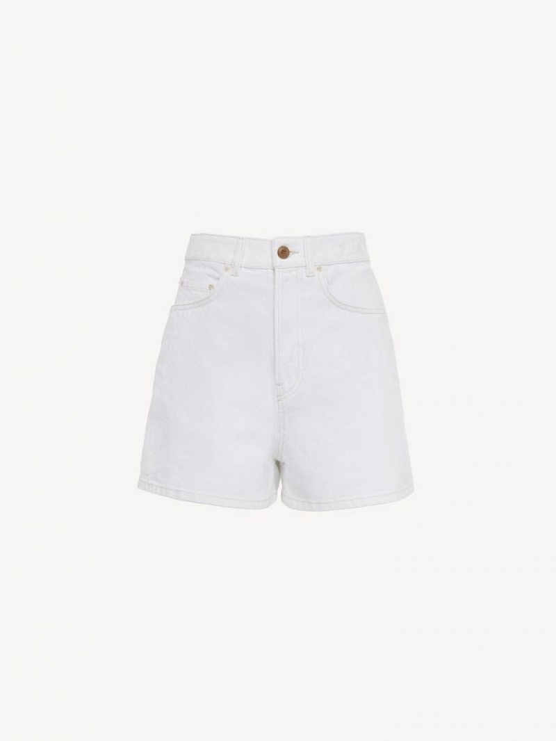 Chloe Dukuno Denim Şort Beyaz | CHE-SR13978