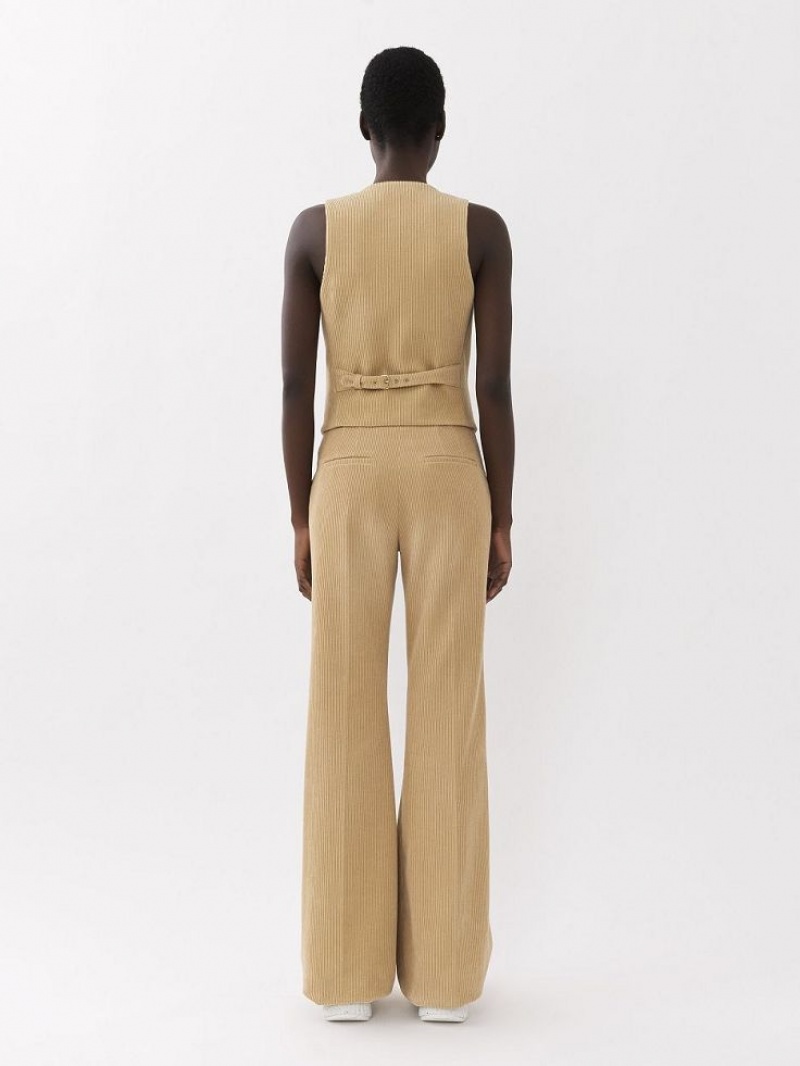 Chloe Klasik Vest Takım Elbise Bej Rengi | CHE-SR14069