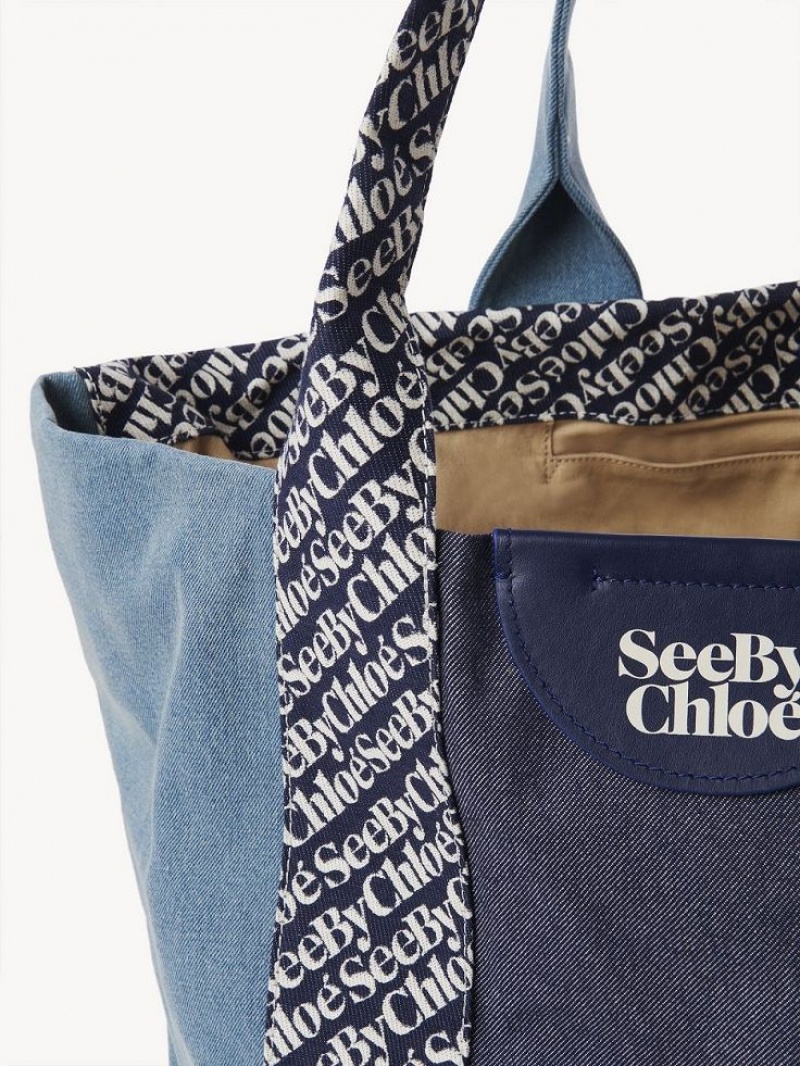 Chloe Laetizia Tote Çanta Kraliyet Mavisi Lacivert | CHE-SR14705