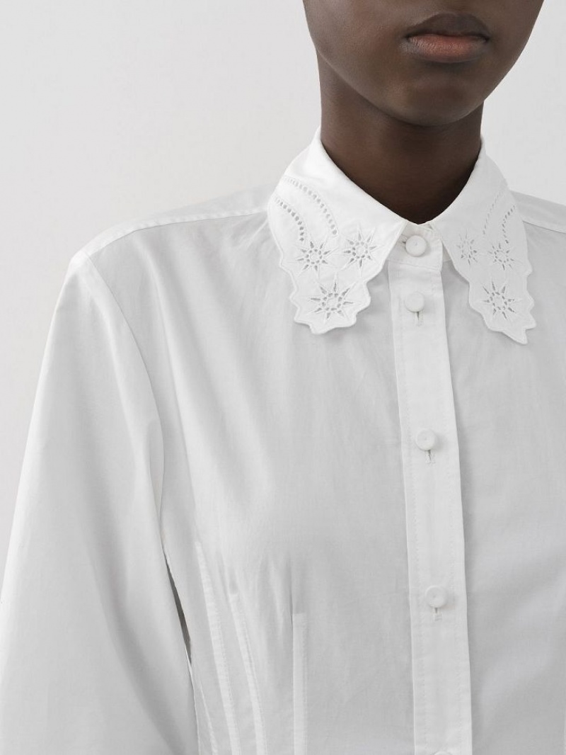 Chloe Long Shirt Elbise Beyaz | CHE-SR13831