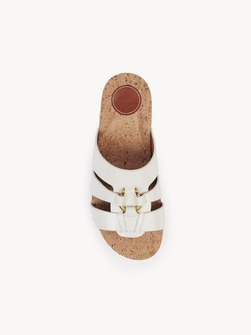 Chloe Owena Platform Terlik Mule Beyaz | CHE-SR14133