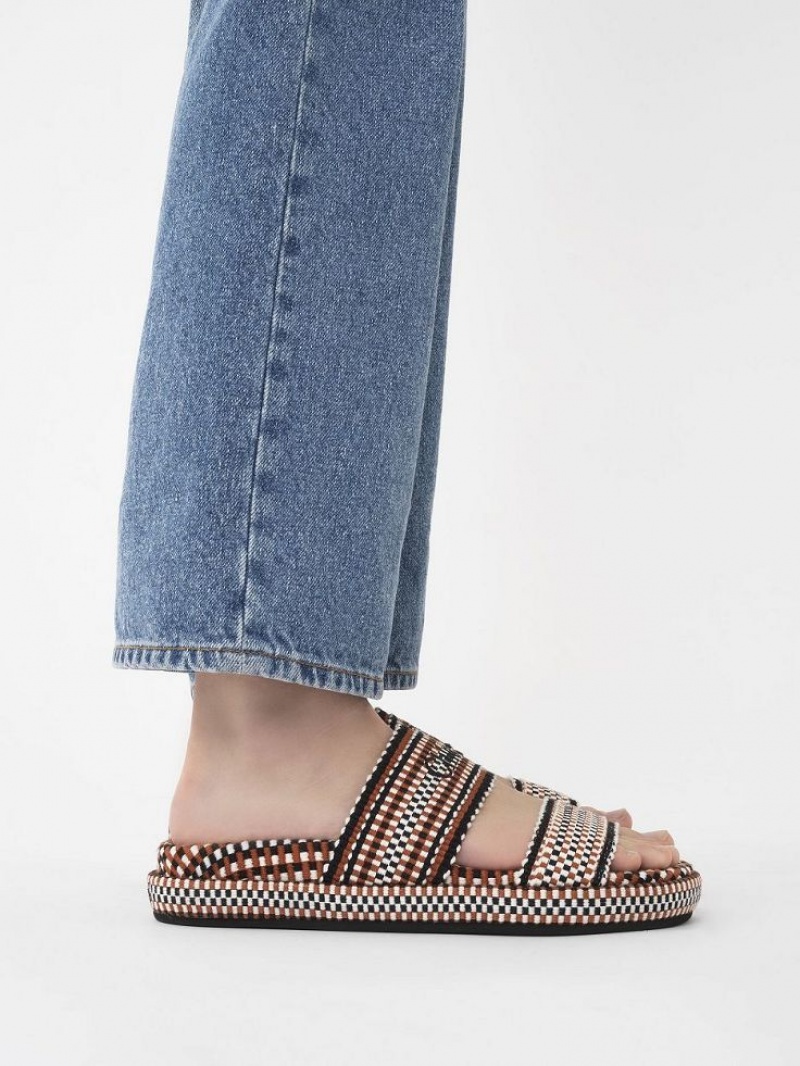 Chloe Rori Düz Mule Kırmızı Kahverengi | CHE-SR14135