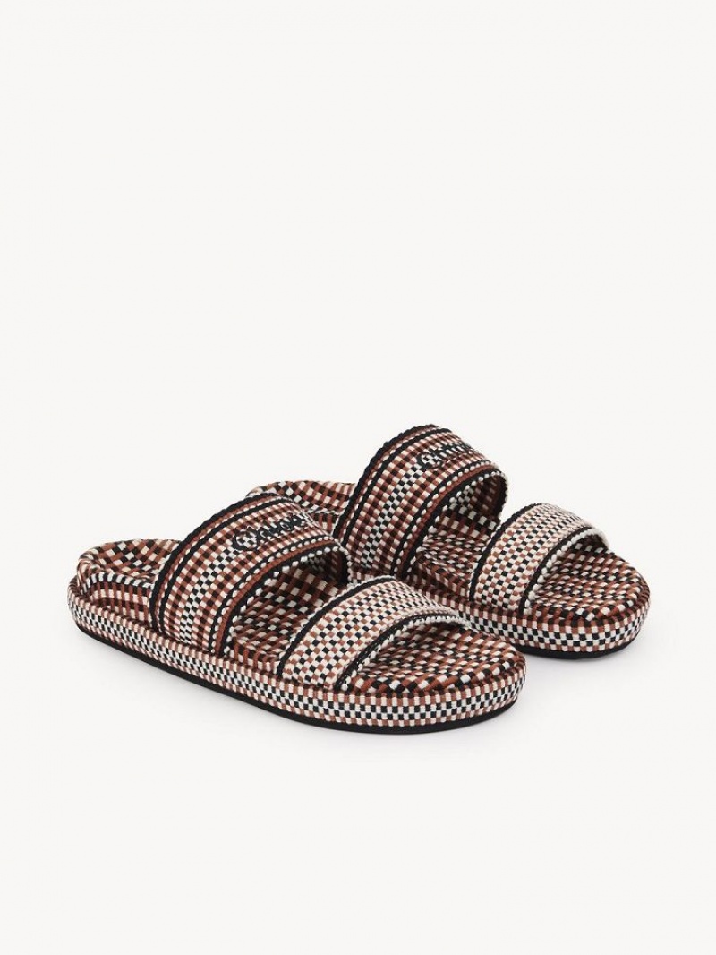 Chloe Rori Düz Mule Kırmızı Kahverengi | CHE-SR14135
