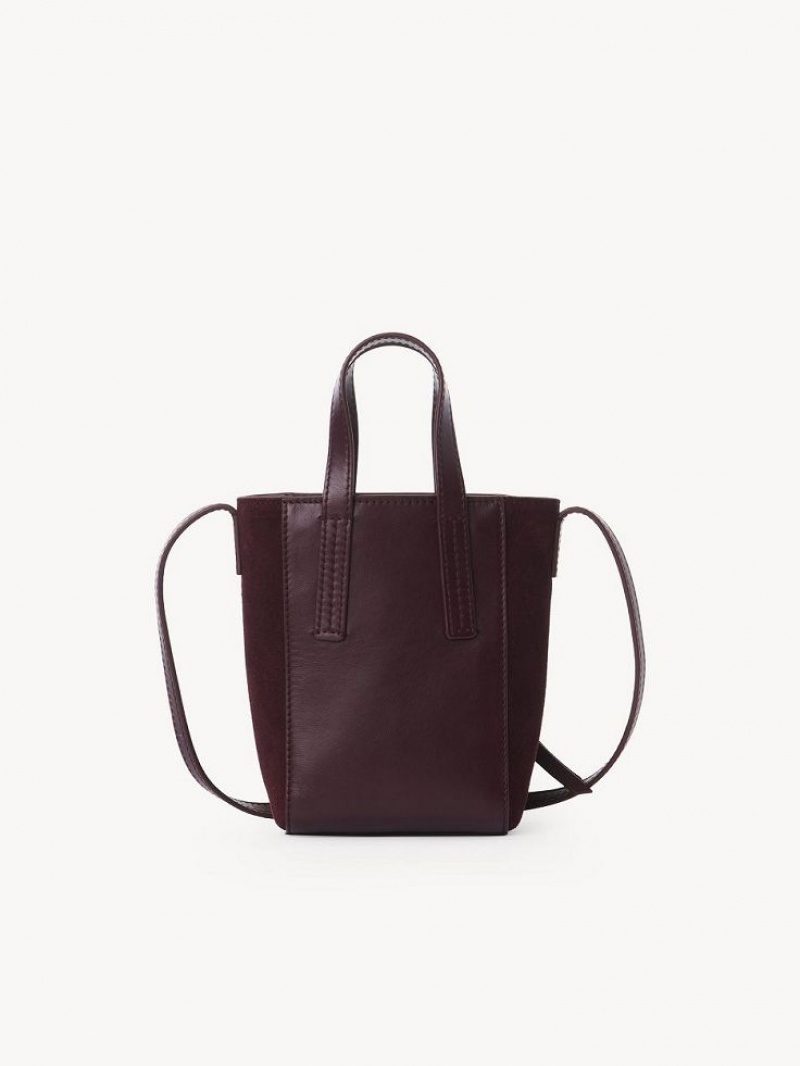Chloe Tilda Mini Tote Çanta Bordo | CHE-SR14706